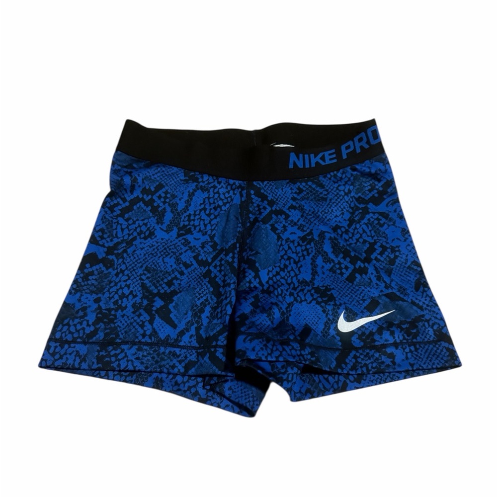 Nike Pro Black and Blue Graphic Shorts